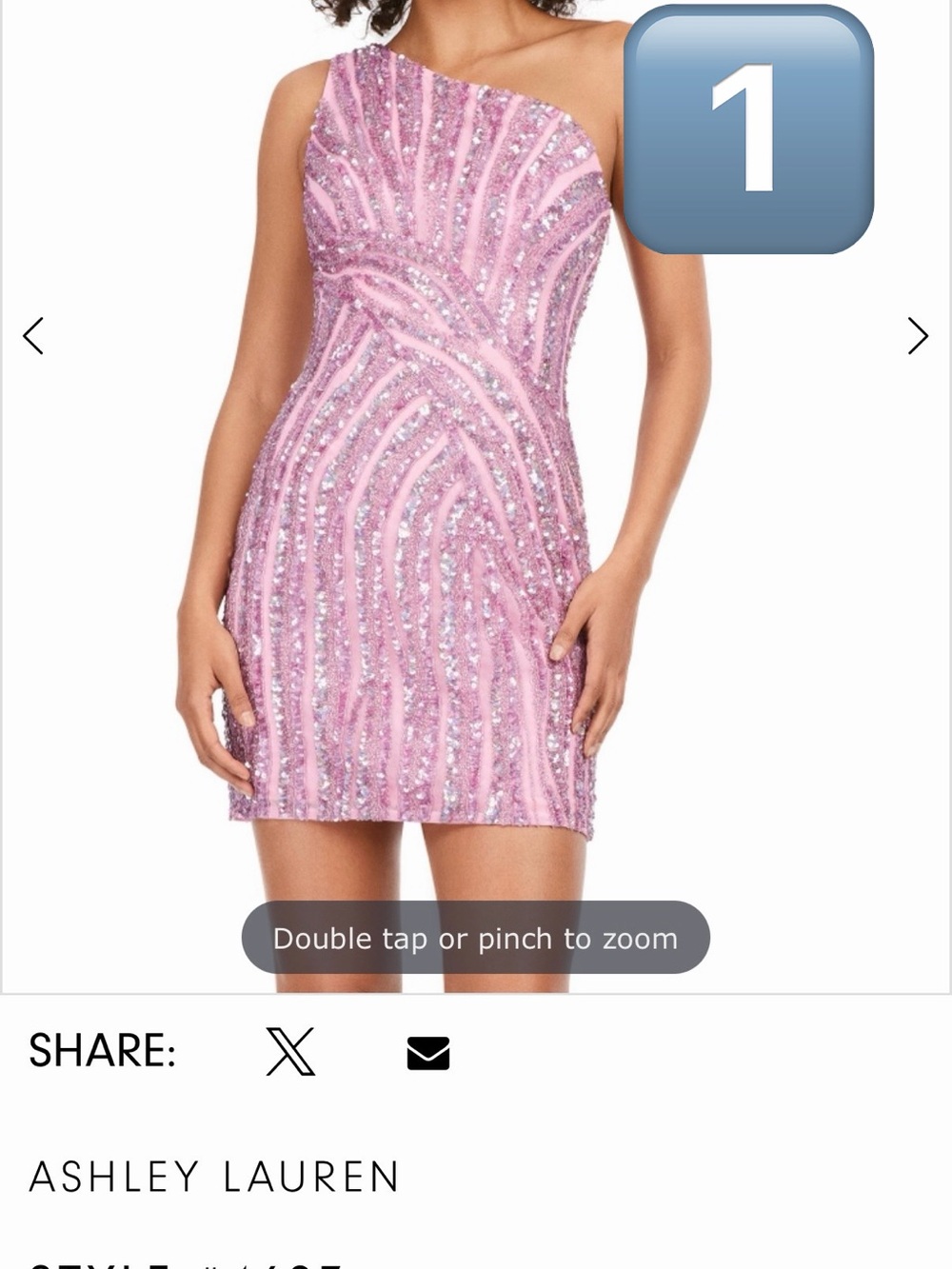 Ashley Lauren One-Shoulder Pink Sequin Party Dress